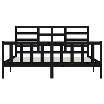 Bed Frame | Black | Solid pine wood for frame, plywood for slats
