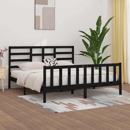Bed Frame | Black | Solid pine wood for frame, plywood for slats