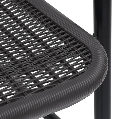 Garden Chair | Set of 4 | Black | Plastic rattan | Standard | Stackable