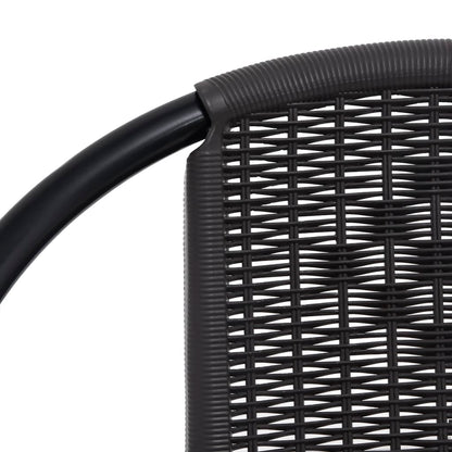 Garden Chair | Set of 6 | Black | Plastic rattan, steel | Standard