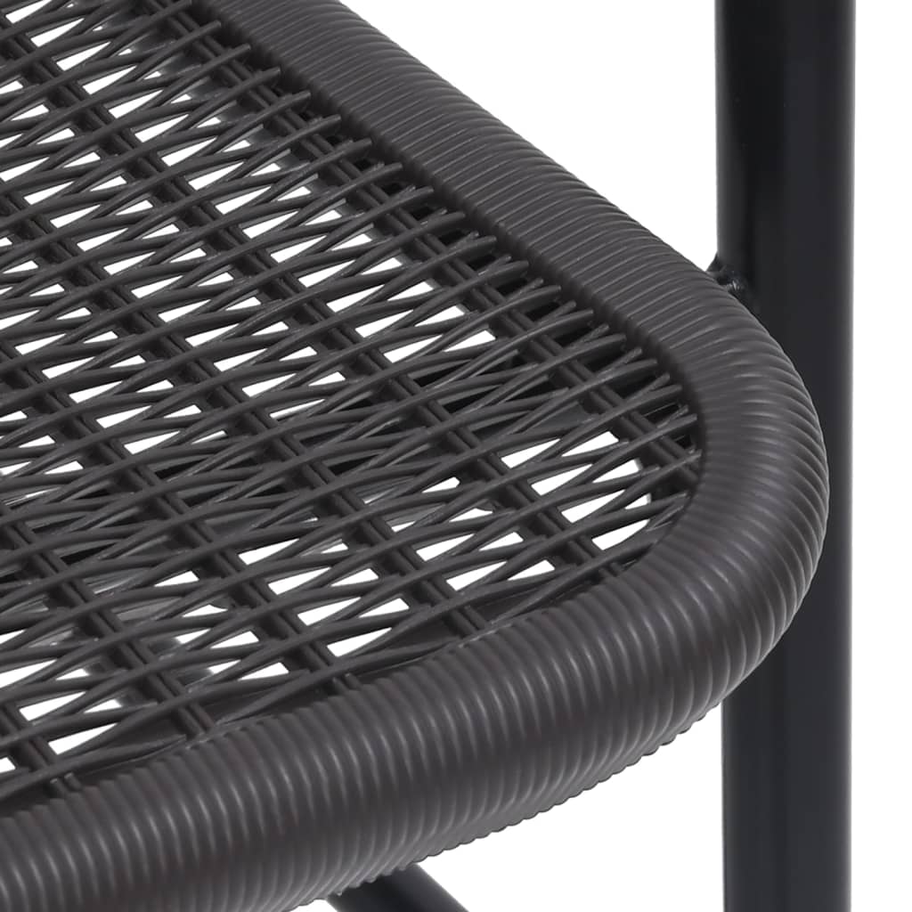 Garden Chair | Set of 6 | Black | Plastic rattan, steel | Standard