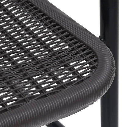 Garden Chair | Set of 6 | Black | Plastic rattan, steel | Standard