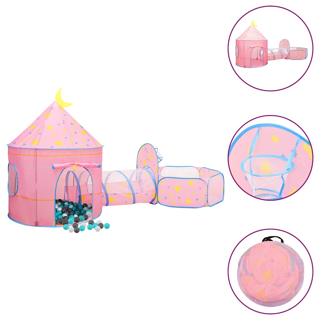 Children Play Tent with 250 Balls Pink 301x120x128 cm
