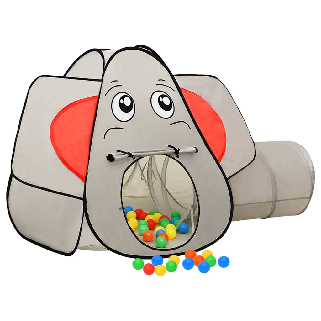 Elephant Children Play Tent with 250 Balls Grey 174x86x101 cm