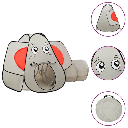 Elephant Children Play Tent with 250 Balls Grey 174x86x101 cm