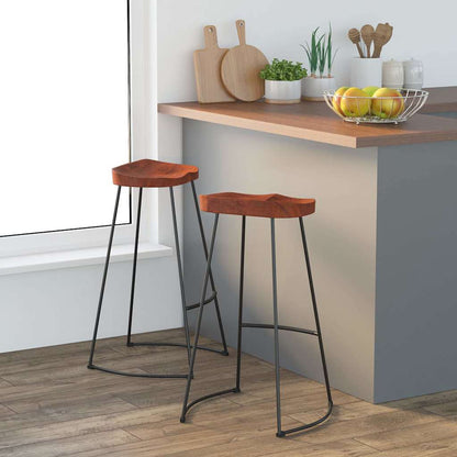 Gavin Bar Stools 2 pcs 50x40x78 cm Solid Wood Mango