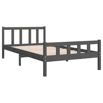Bed Frame | Grey | Solid pine wood, Plywood slats | Single | Durable