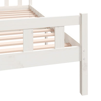Bed Frame | White | Solid Pine Wood | King Size |  Durable | Bed Frame