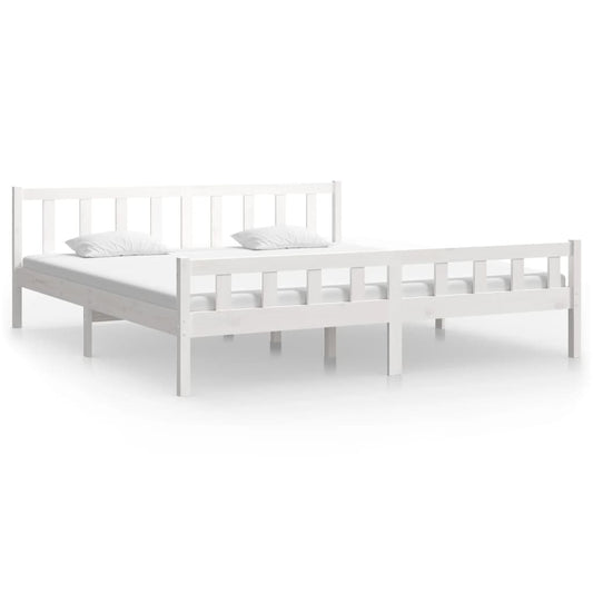 Bed Frame | White | Solid pine wood, Plywood | Double | Durable