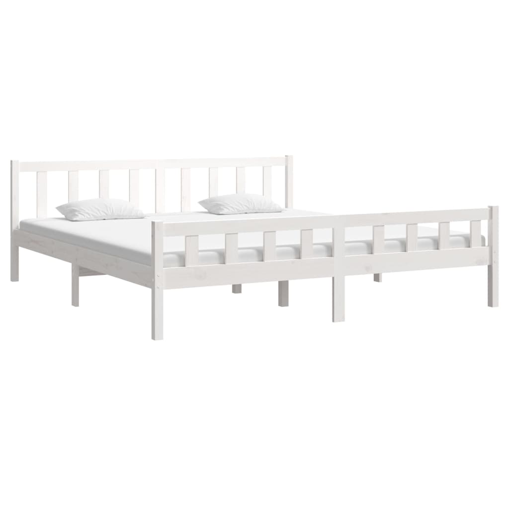Bed Frame | White | Solid pine wood, Plywood | Double | Durable