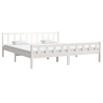 Bed Frame | White | Solid pine wood, Plywood | Double | Durable