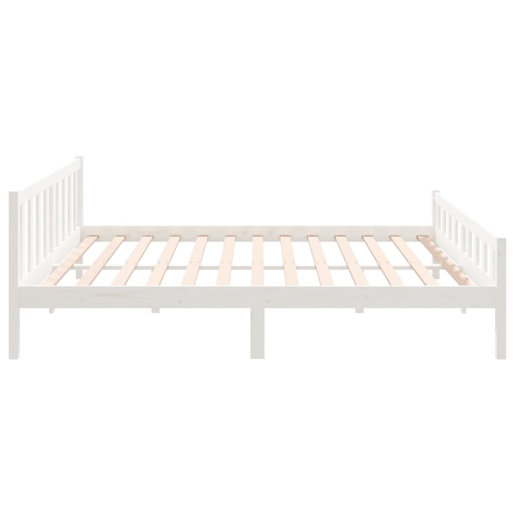 Bed Frame | White | Solid pine wood, Plywood | Double | Durable
