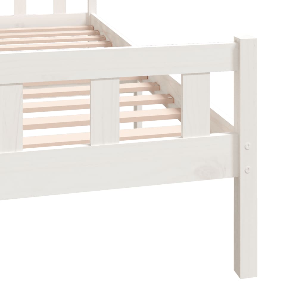 Bed Frame | White | Solid pine wood, Plywood | Double | Durable