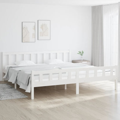 Bed Frame | White | Solid pine wood, Plywood | Double | Durable
