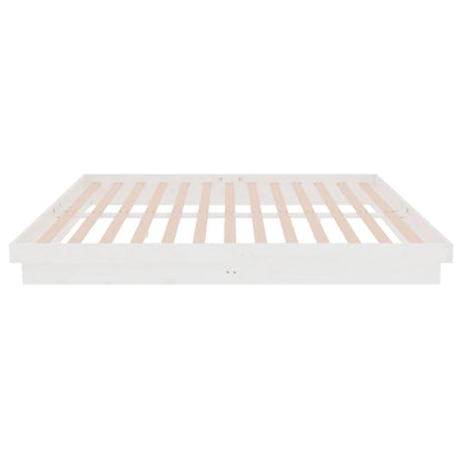 Bed Frame without Mattress White Solid Wood 160x200 cm