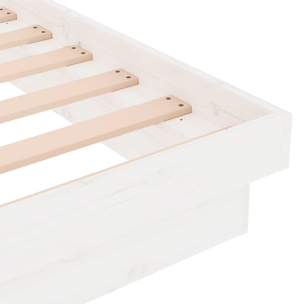 Bed Frame without Mattress White Solid Wood 160x200 cm