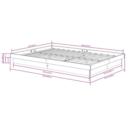 Bed Frame without Mattress Solid Wood Small Double