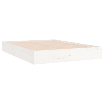 Bed Frame | White | Solid pine wood, Plywood | 200 x 200 cm | Durable