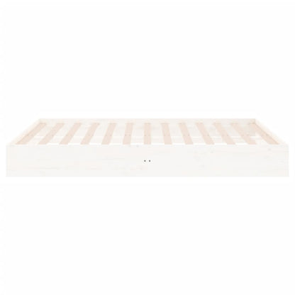 Bed Frame | White | Solid pine wood, Plywood | 200 x 200 cm | Durable