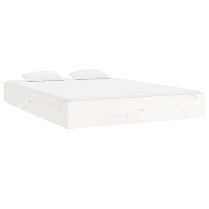Bed Frame without Mattress White Solid Wood 160x200 cm
