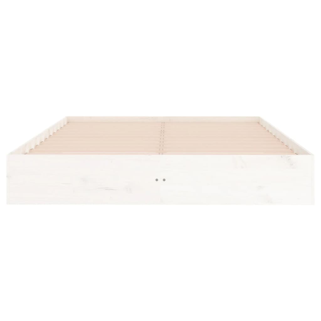 Bed Frame without Mattress White Solid Wood 160x200 cm