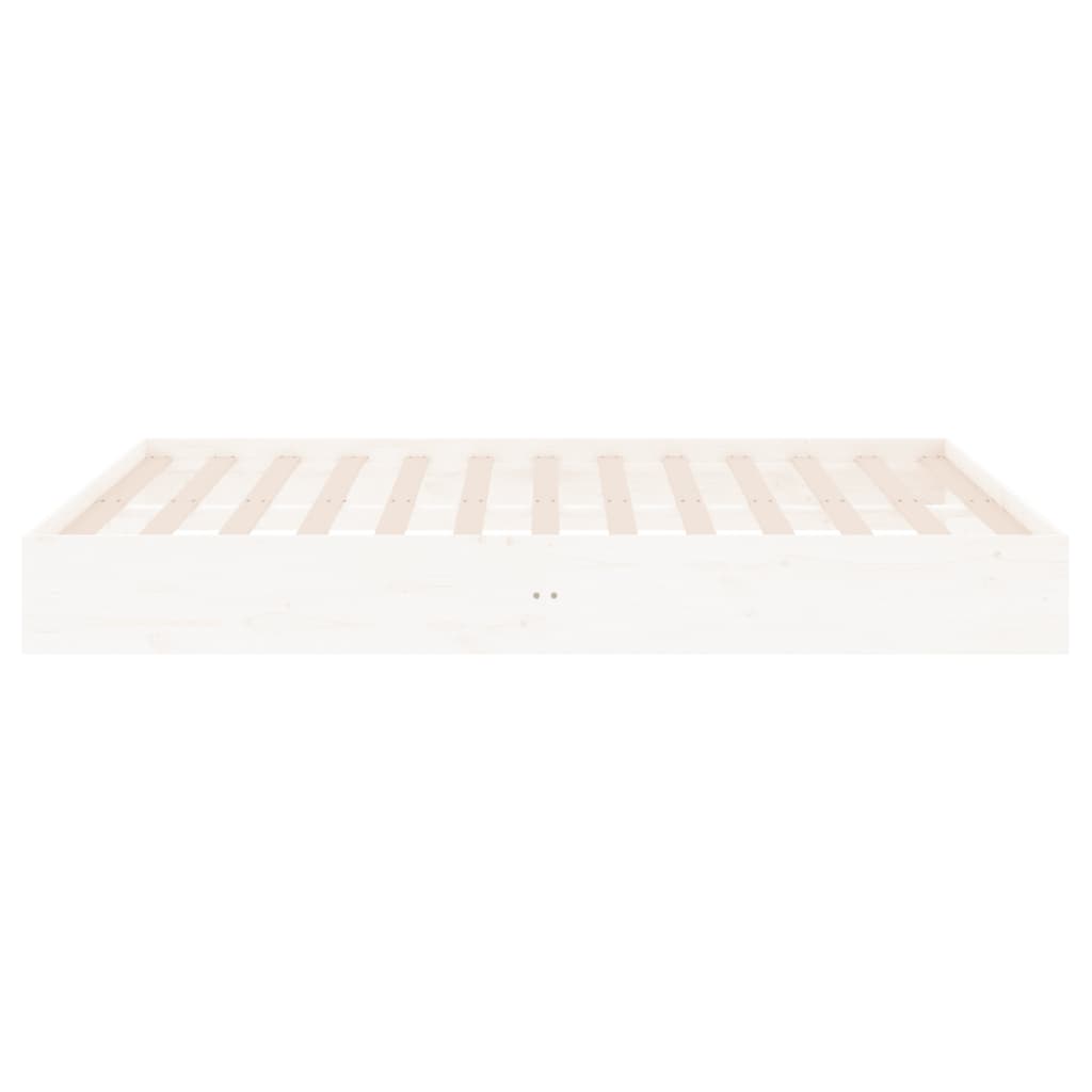 Bed Frame without Mattress White Solid Wood 160x200 cm