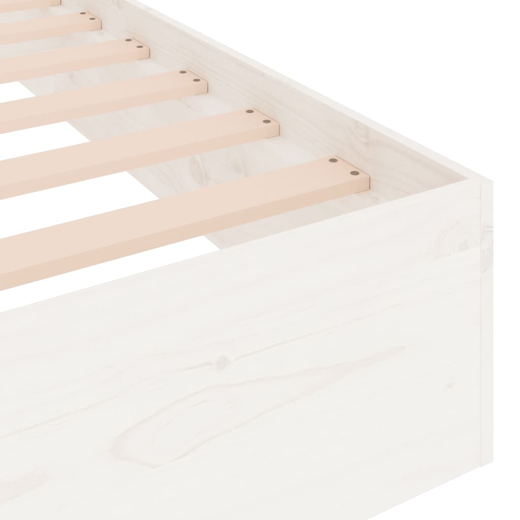 Bed Frame without Mattress White Solid Wood 160x200 cm