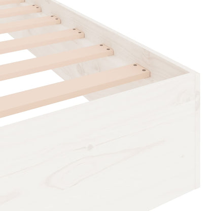 Bed Frame without Mattress White Solid Wood 160x200 cm