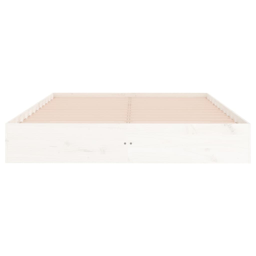 Bed Frame without Mattress White Solid Wood 140x200 cm