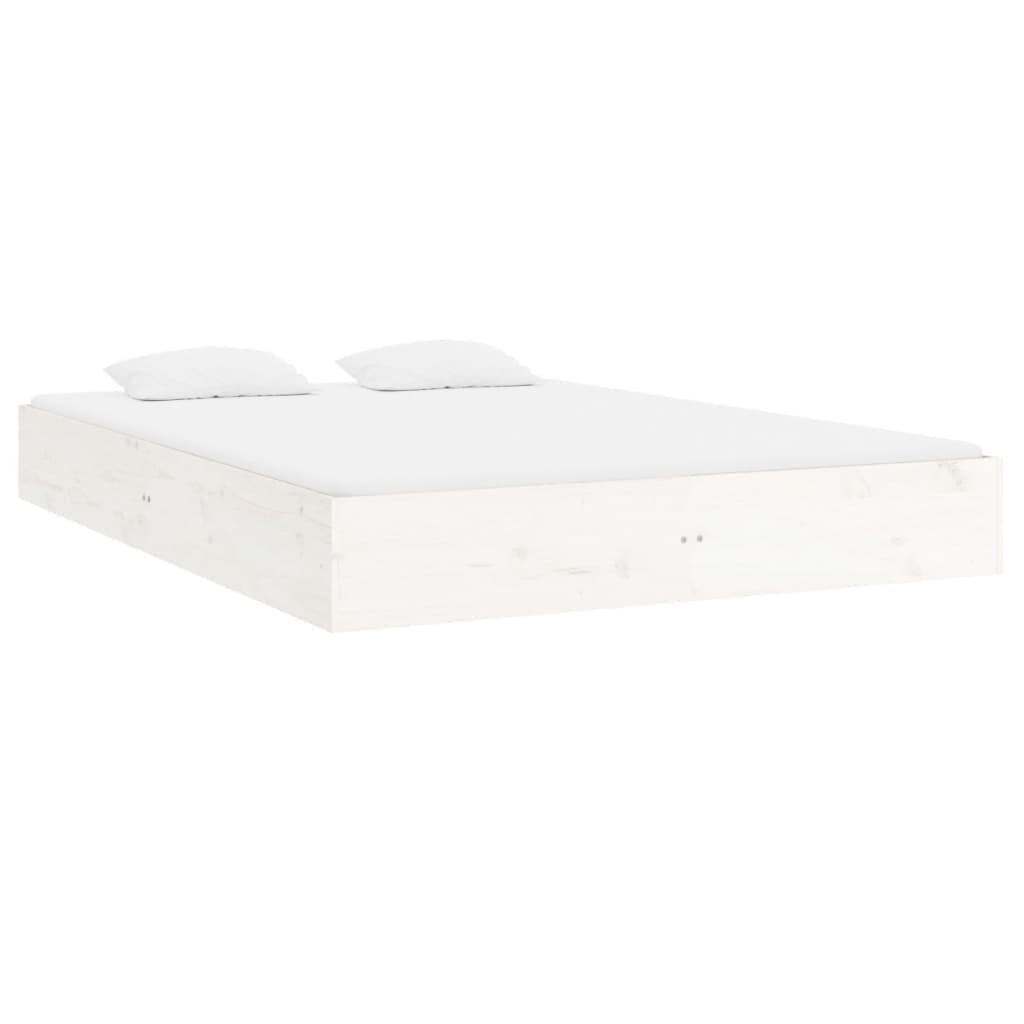Bed Frame | White | Solid Pine Wood, Plywood | Double | Durable