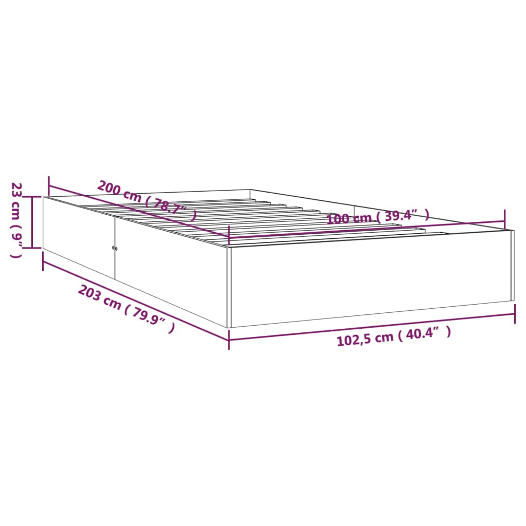 Bed Frame | White | Solid pine wood, Plywood | Single | Durable