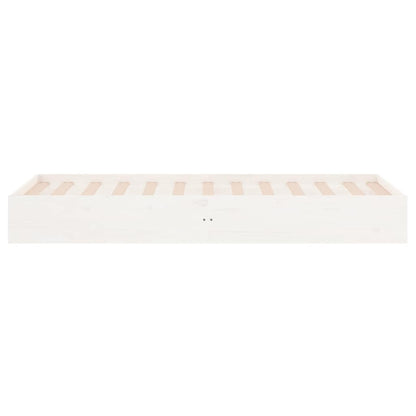 Bed Frame without Mattress White Solid Wood 75x190 cm