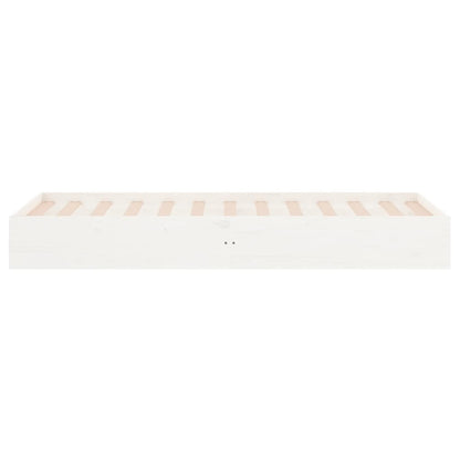 Bed Frame without Mattress White Solid Wood 75x190 cm Small Single