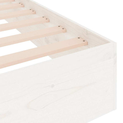 Bed Frame without Mattress White Solid Wood 75x190 cm