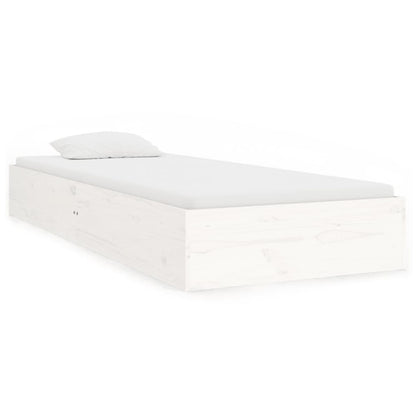 Bed Frame without Mattress White Solid Wood 90x190 cm Single Single