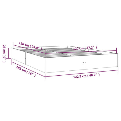 Bed Frame without Mattress Solid Wood 120x190 cm Small Double Small Double