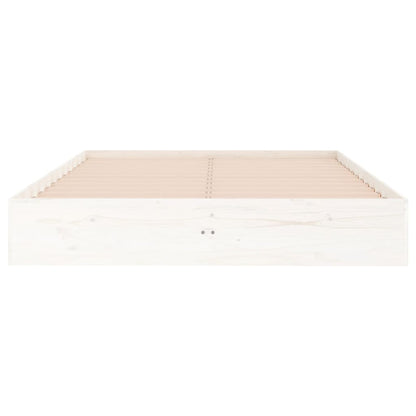 Bed Frame without Mattress White Solid Wood 120x190 cm Small Double