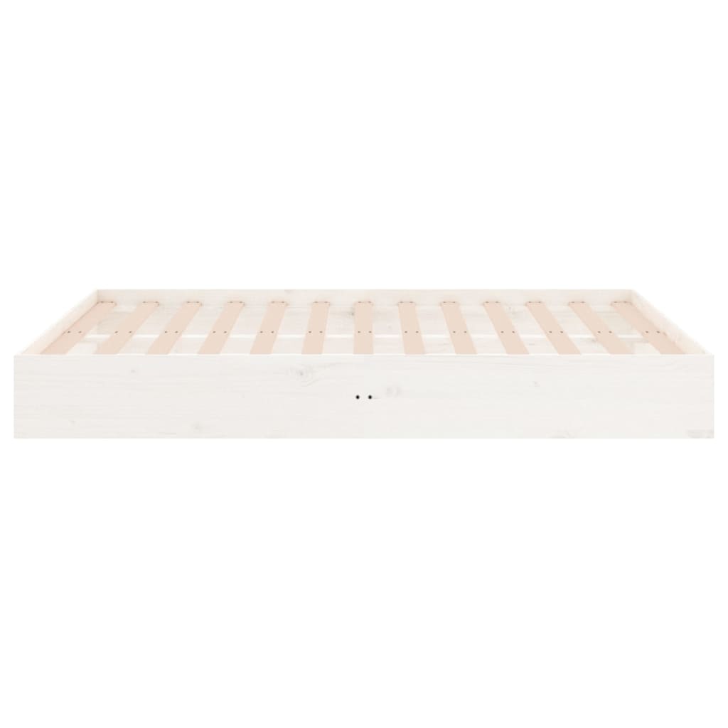 Bed Frame without Mattress White Solid Wood 120x190 cm Small Double