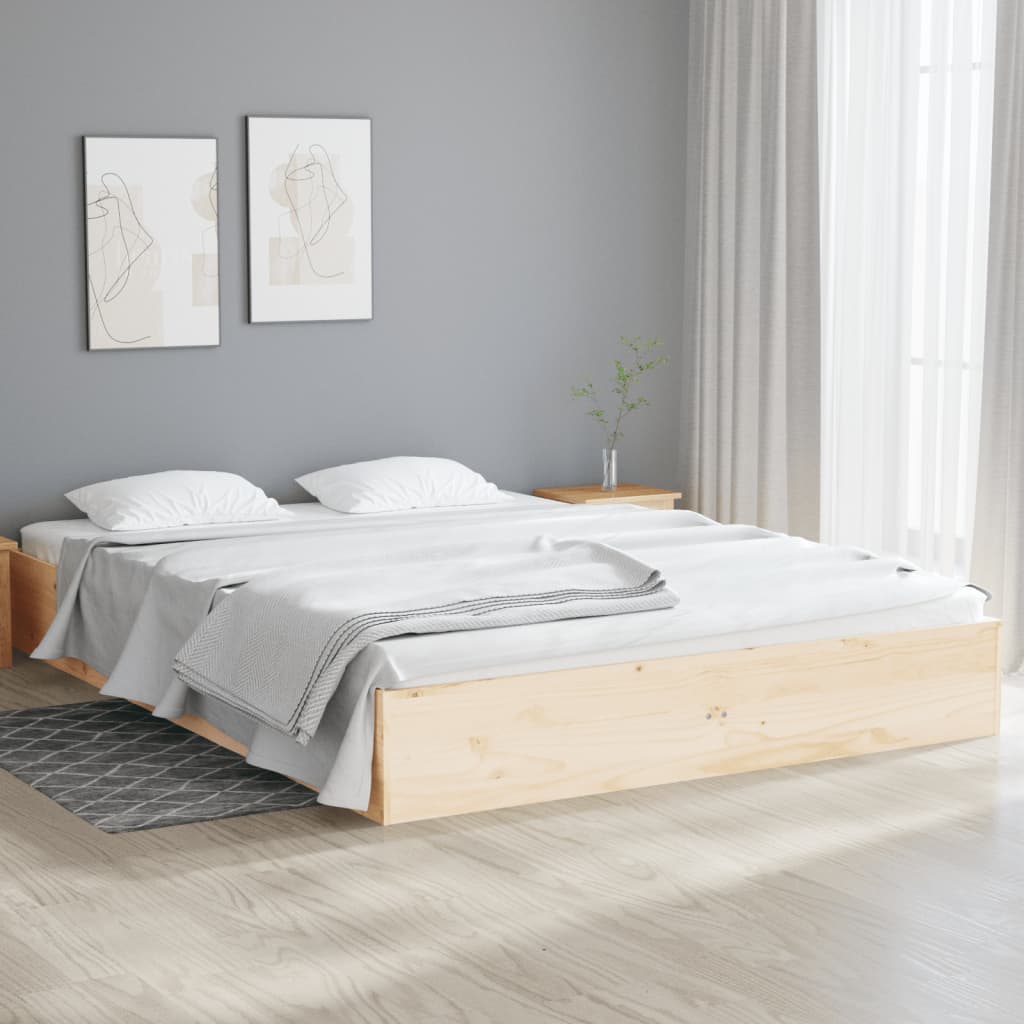 Bed Frame without Mattress Solid Wood 135x190 cm Double Double