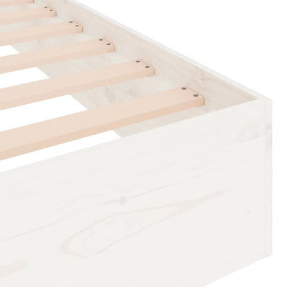 Bed Frame without Mattress White Solid Wood 135x190 cm Double Double
