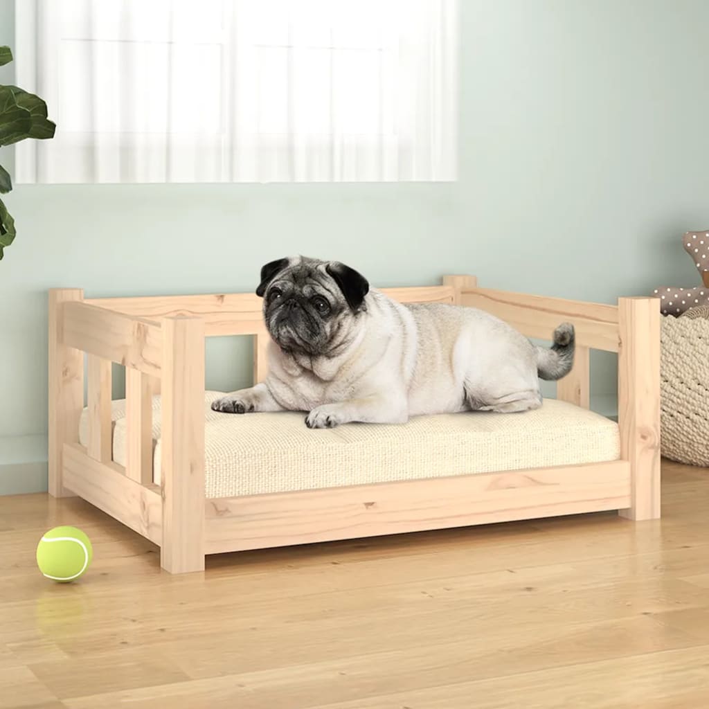 Dog Bed | Natural | Solid Pine Wood | Medium | Durable | Dog Bed