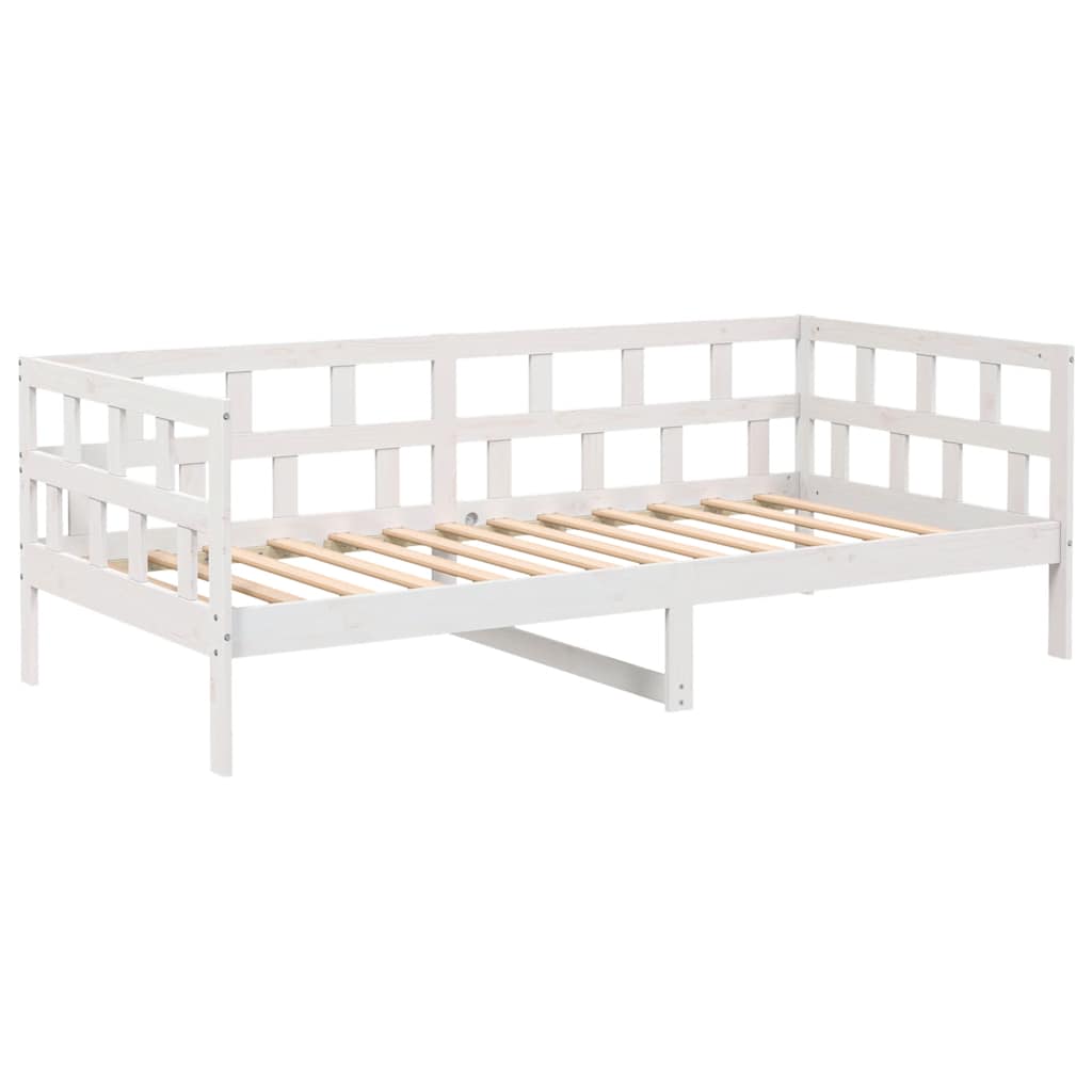 Day Bed without Mattress White Solid Wood Pine 90x200 cm