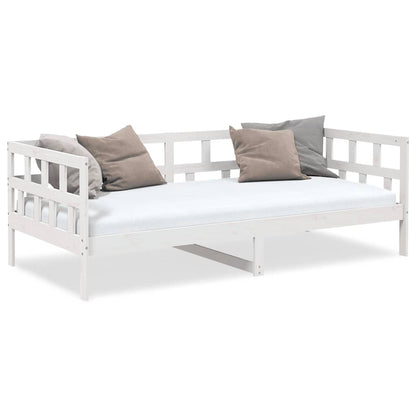 Day Bed without Mattress White Solid Wood Pine 90x200 cm