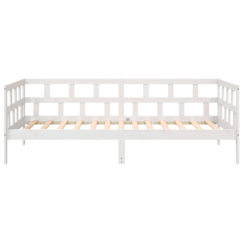 Day Bed without Mattress White Solid Wood Pine 90x200 cm