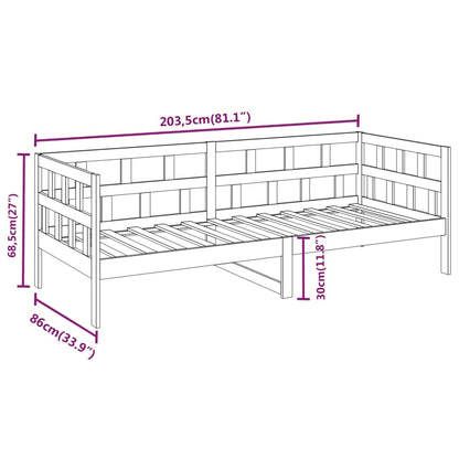 Day Bed | Natural wood | Solid pine wood | Single | Convertible