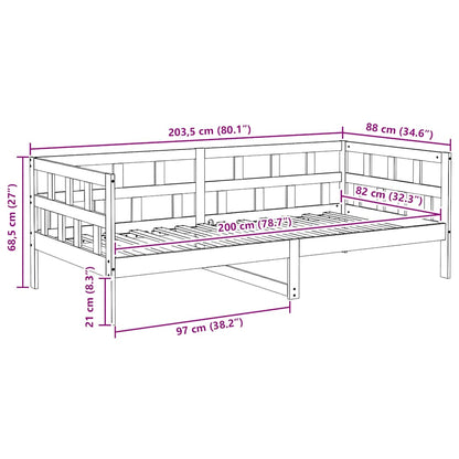 Day Bed | Honey brown | Solid pine wood | Standard |  Convertible