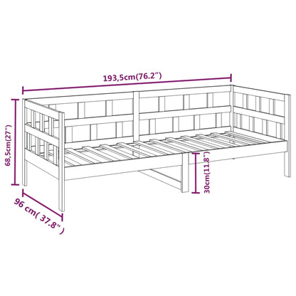 Day Bed | Natural wood | Solid pine wood (untreated) | Single