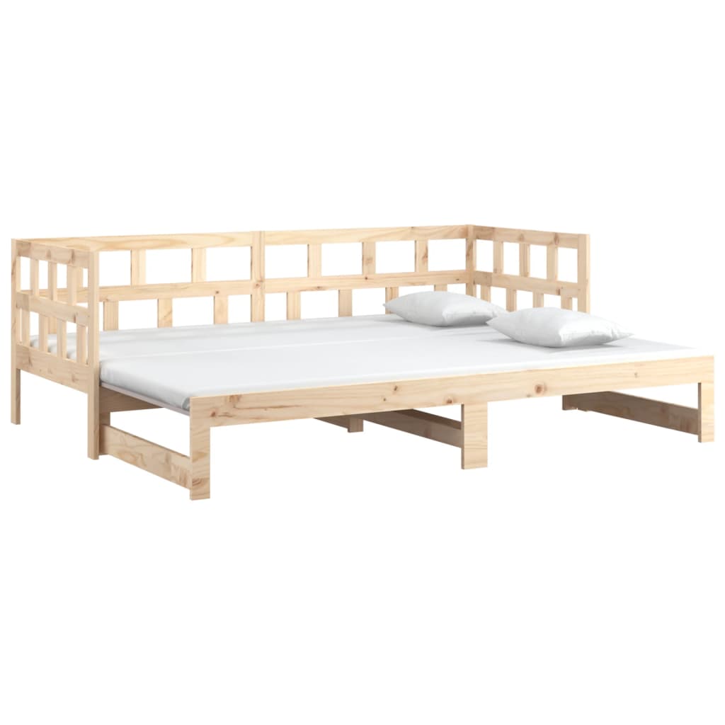 Pull-out Day Bed without Mattress Solid Wood Pine 2x(80x200) cm