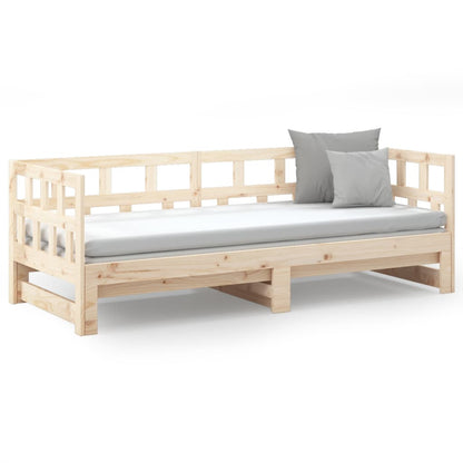 Pull-out Day Bed without Mattress Solid Wood Pine 2x(80x200) cm