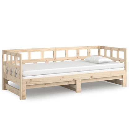 Pull-out Day Bed without Mattress Solid Wood Pine 2x(80x200) cm